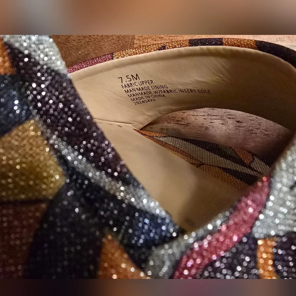 CHELSEA & VIOLET Funky Ankle Strap Multicolor Platforms - 1970s Vintage Style
